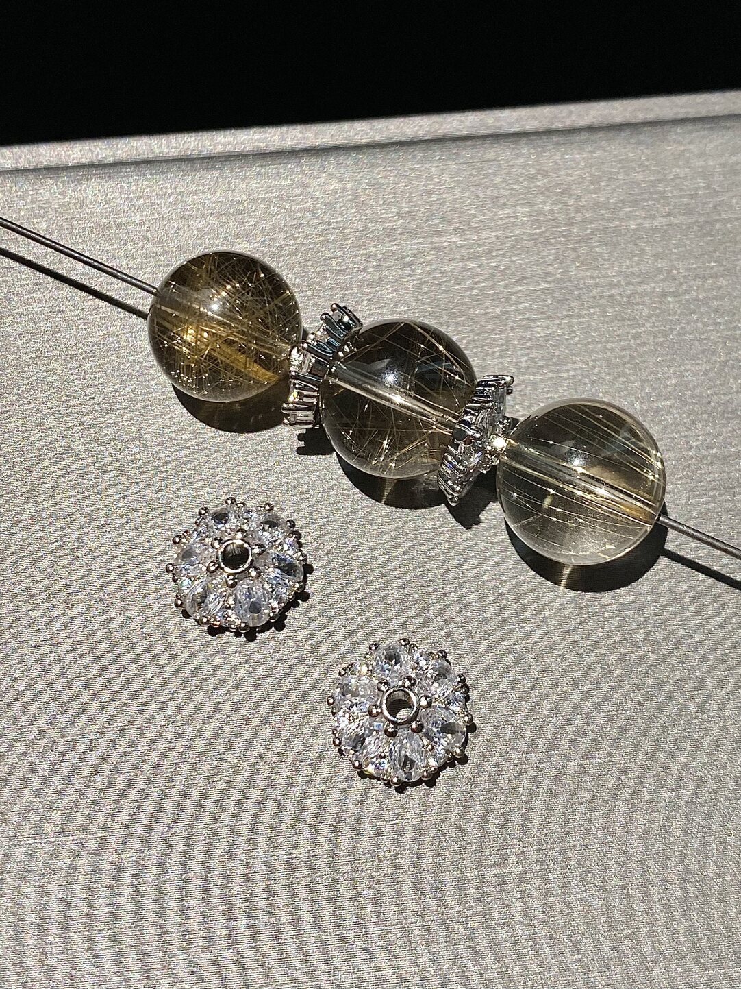 Color-Preserving 14K Gold-Filled Micro-Paved Zircon Crystal Accessories DIY Flower Tray Cap Spacer Beads Handmade Beaded Necklace Bracelet Accessories