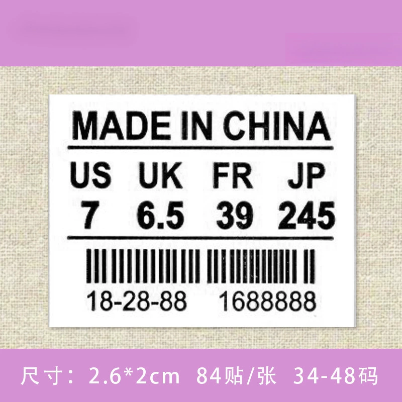 Самоклеящаяся специальная бумага, прочная клейкая тканевая поверхность, самоклеящаяся, устойчивая к высоким температурам наклейка с номером обуви, этикетка на язычке обуви, универсальная черная