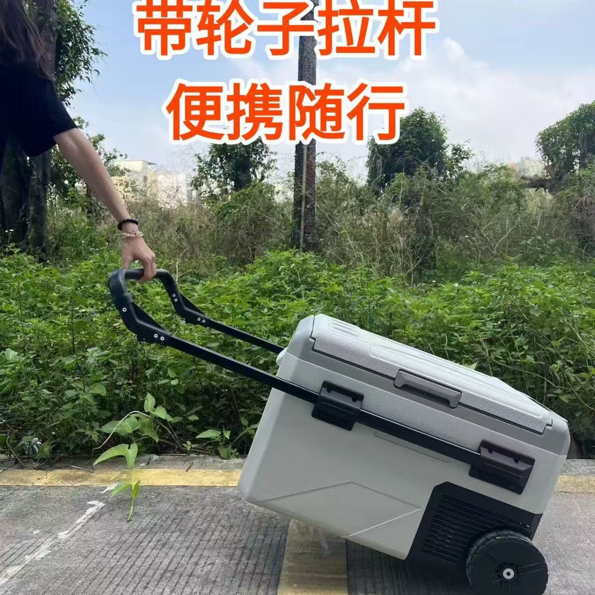2025 New Outdoor Solar Car Refrigerator Large Capacity 45 Liters Multi-Specification Wheeled Trolley Mobile Refrigerator