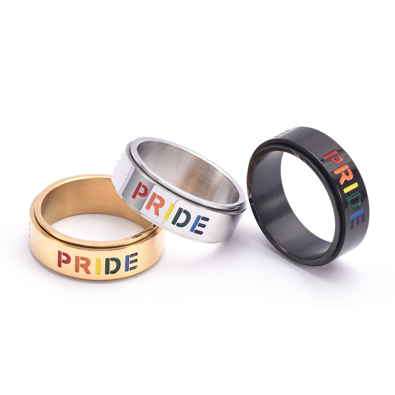 12, 6, 7 Ring Size 1 Piece Fashion Letter Stainless Steel Polishing Plating Rings