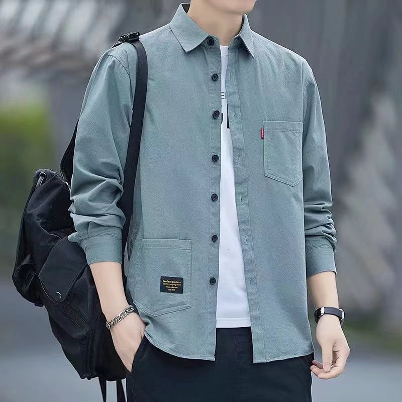New Loose Casual Non-ironing Loose Shirt Men's Long-sleeved Casual Workwear Shirt Spring and Autumn Coat Men's Clothing