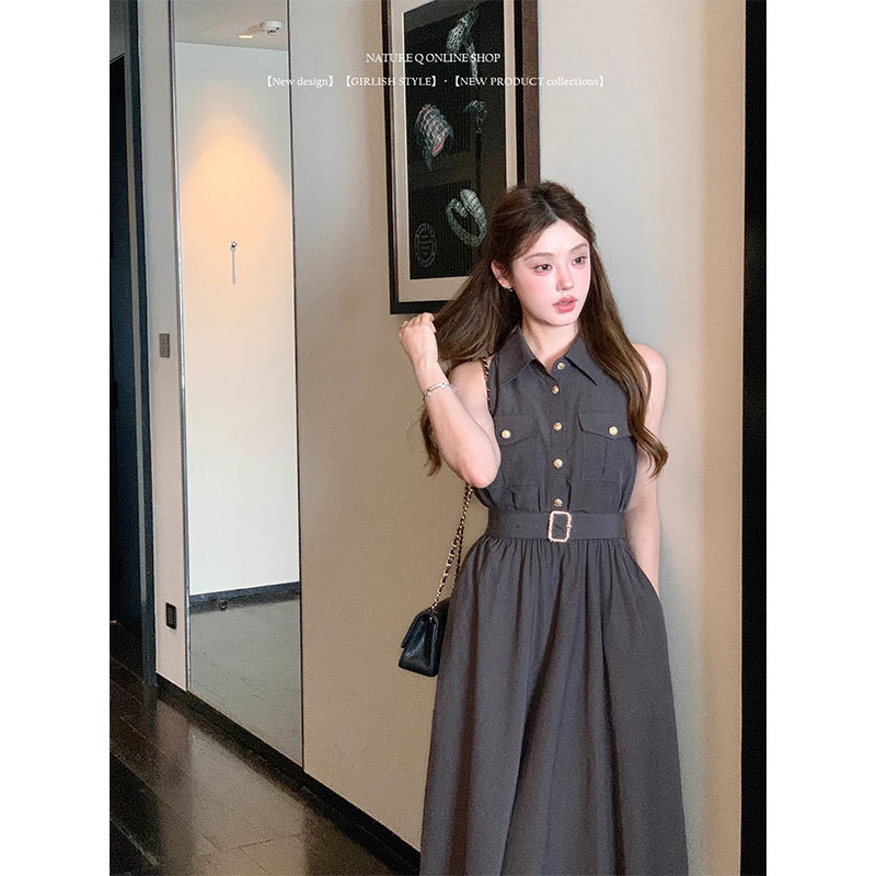 杨小卷 亚麻+天丝莱塞尔 miu系高知老钱风衬衫裙法式气质连衣裙夏
