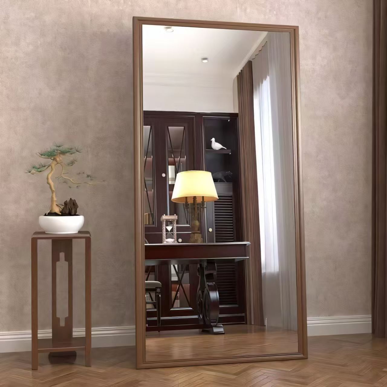 复古穿衣镜全身镜子卧室家用拍照立式落地镜服装店中古试衣镜直销