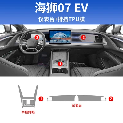 Interior Protective Film Supplies | Car interior film - hiace-07ev-instrument-panel-central-control-gear-shift-soft-film