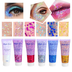 Cross-border glitter cream mermaid scales face body lip gloss eye shadow dazzling shiny polarized stage makeup