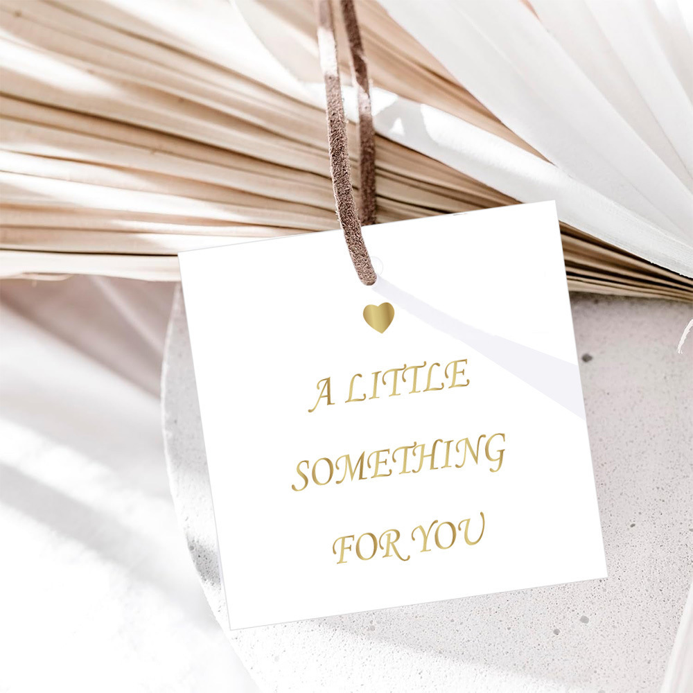 外贸现货批发烫金玫瑰金方形圣诞吊牌婚礼派对礼品装饰可书写标签