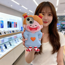 批发iPhone16promax15硅胶手机壳卡通可爱叉腰coco酱女孩苹果14PM