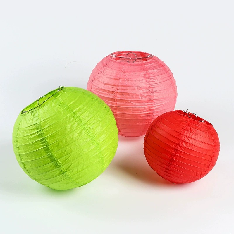 Свадебные композиции красочные фонарики Фестиваль фонарей Весенний фестиваль свадебные бумажные фонарики праздничное украшение складные круглые фонари ручной работы