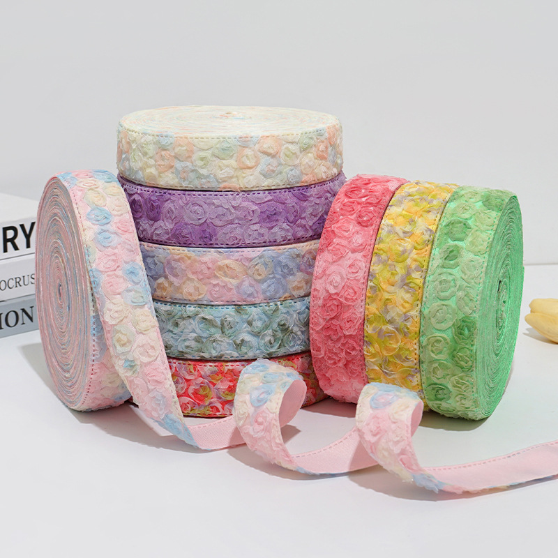 75 mm38mm 레이스 꽃 벨트 Diy 휴일 장식 선물 포장 홈 장식 리본