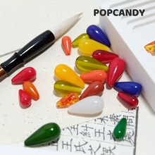 温柔水滴多色树脂古风发簪DIY手机链吊坠耳环饰品头饰项链直孔珠