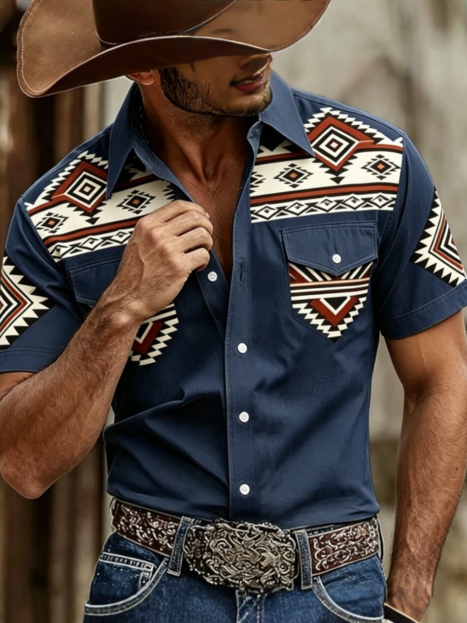 demi-season retro ethnic shirt for leisure