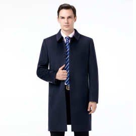 雅弋尓中老年人绵羊毛呢大衣男爸爸毛呢外套加厚大码爷爷秋冬装