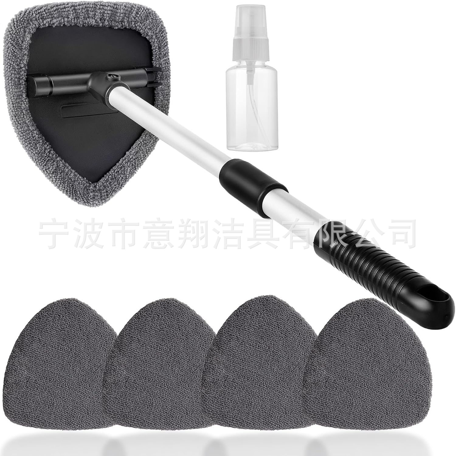 오각형 텔레스코픽 폴 + 회색 천 커버 5개 + 스프레이 병 1개