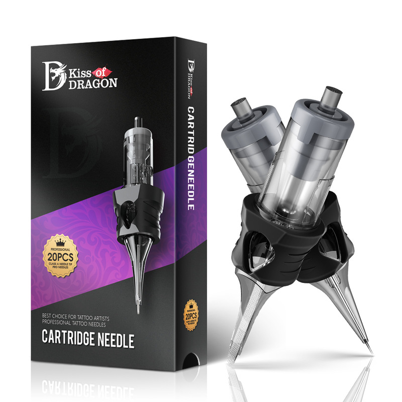 Dragon Kiss Leather Case Tattoo Needle Tattoo Ink Cartridge Disposable One-piece Short Needle for Tattoo Machine Tattoo Pen 20