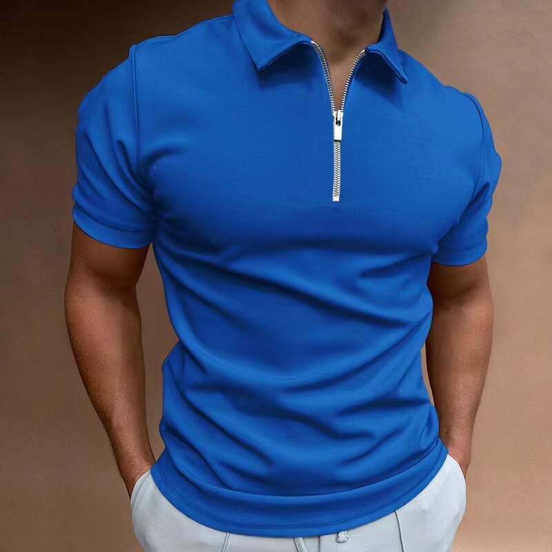 Cross-Border 2026 Summer Men's Polo Shirt Solid Color Short-Sleeve Turn-Down Collar T-Shirt Casual Fitted Top European and American Men's Clothing 5XL Cross-Border 2026 Summer Men's Polo Shirt Solid Color Short-Sleeve Turn-Down Collar T-Shirt Casual Fitted Top European and American Men's Clothing 5XL
