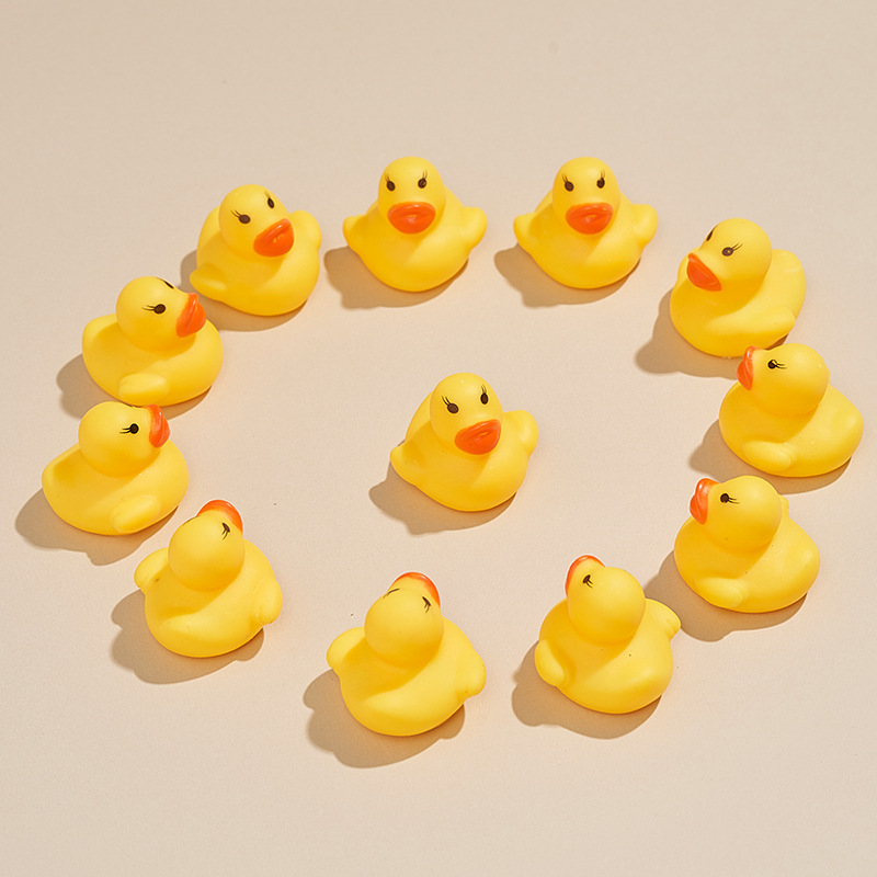 Little Yellow Duck Pinch and Calling Little Duck Toy Swimming Pool Duck Milk Tea Shop Small Gift Educational Toy
