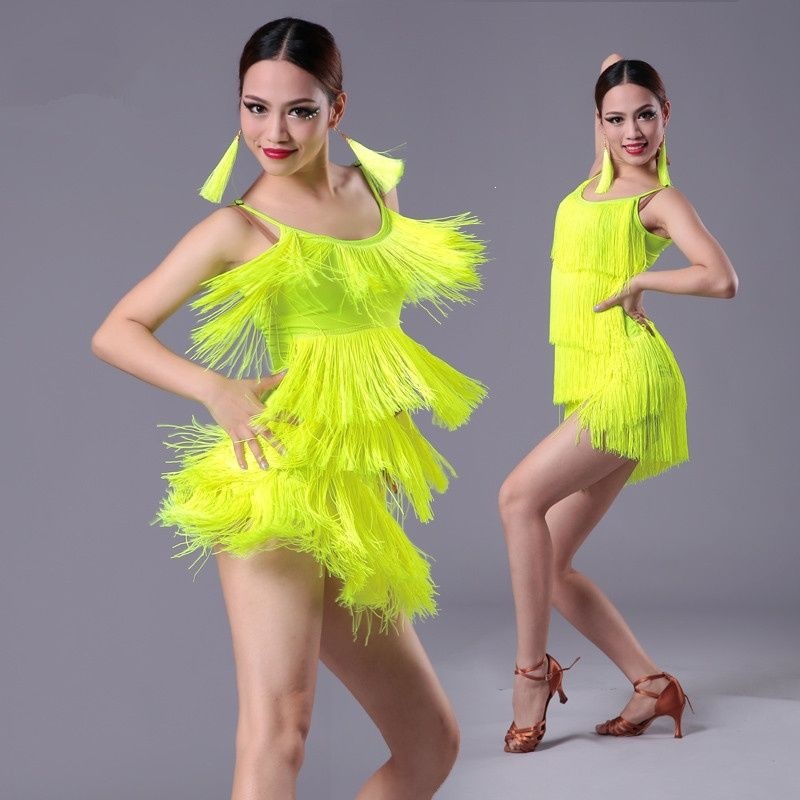 Scissors Stone new children's Latin dance tassel dress for girls, suitable for national standard dance performances, competitions, practice, and adult Latin dance