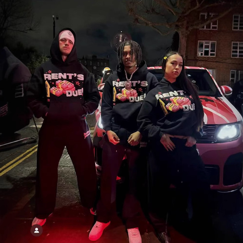 Bp Broken Planet European Hot Hip-Hop High Street Cartoon Skull Foam Money Print Hoodie Sweatshirt Jacket Trendy