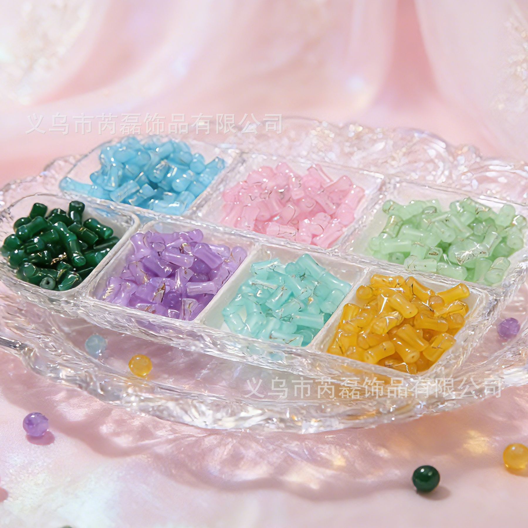 新中式古风实色拉丝竹节珠琉璃珠diy串珠饰品配件发誓流苏款材料