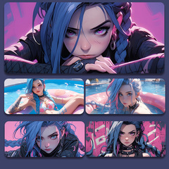 ゲームマウスパッド リーグ・オブ・レジェンド LOL ジンクス アニメーション コンピューターキーボード オフィス学習デスクパッド アニメーションデスクパッド