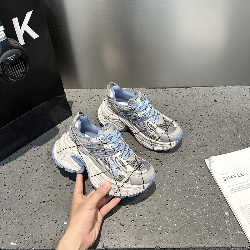 老爹鞋女2025秋季新款百搭网面透气超火厚底运动休闲鞋轻便跑步鞋|undefined
