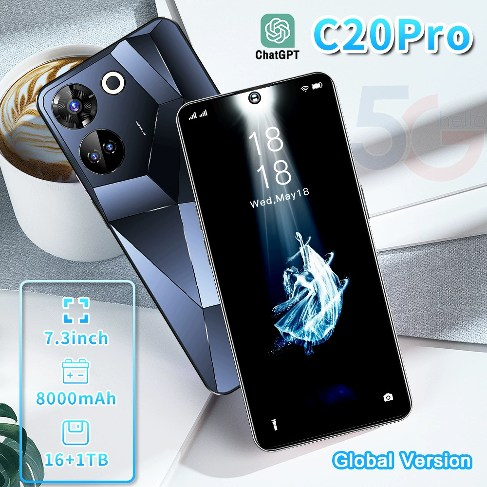 Большой мобильный телефон Pro, для импорта, C20, широкий экран, 3"