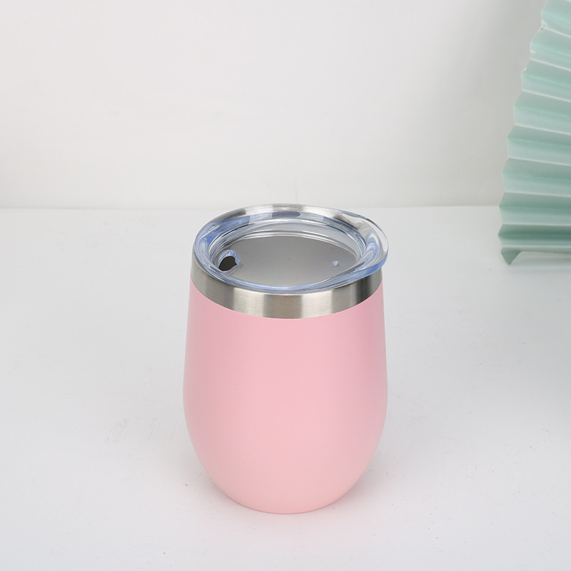 Transfronterizo dedicado 12oz taza de cáscara de huevo doble capa de acero inoxidable taza de regalo creativo en forma de U taza de vacío del coche logotipo impreso