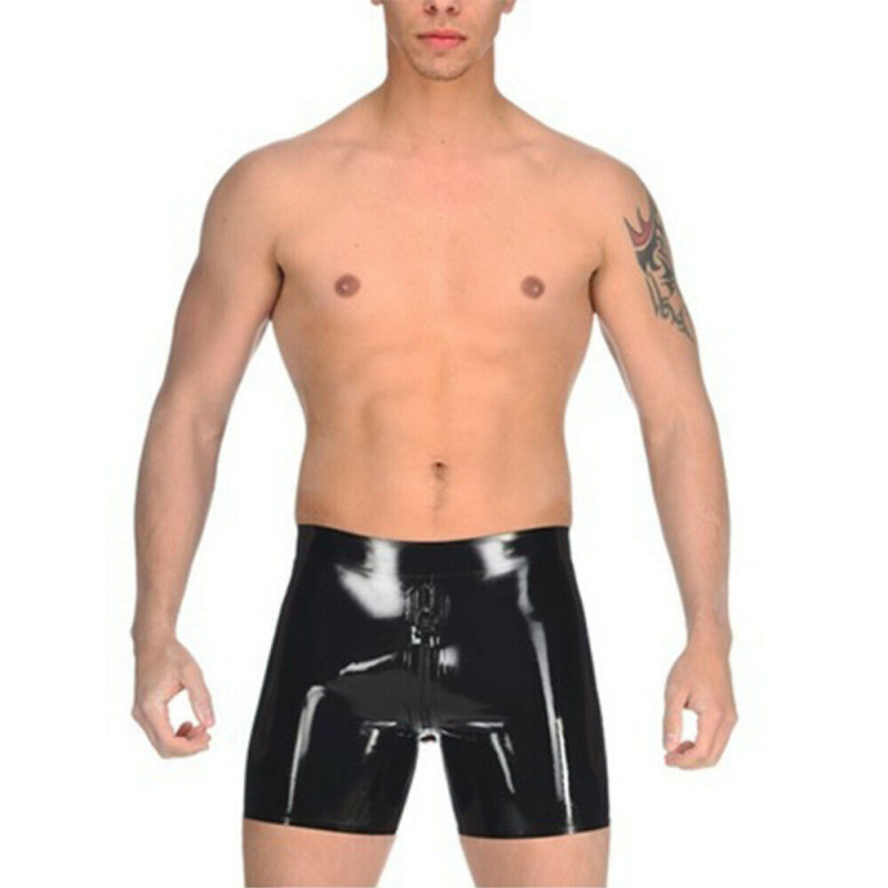 Sexy Latex Underwear Black Sexy Adult Products Latex Gay Inner Set Sexy Shorts Men's Underwear
