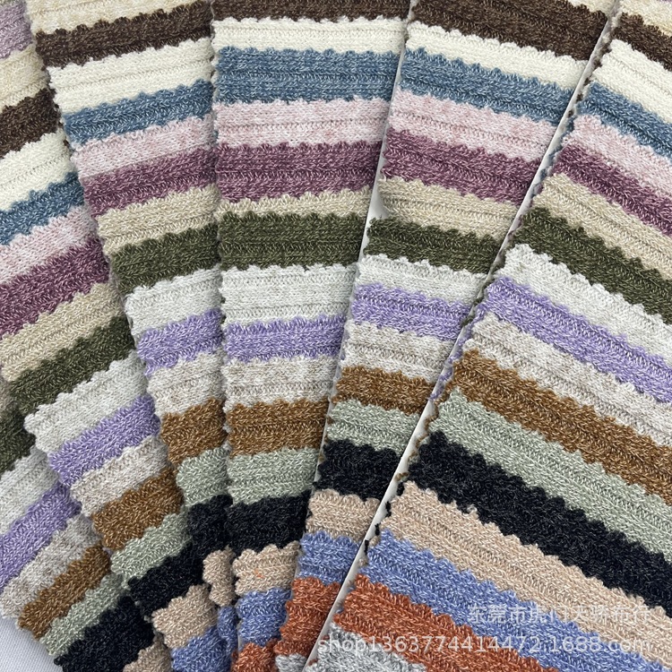 现货供应针织粗针罗纹坑条 340克TR4*2花纱坑条罗纹 服装饰品面料