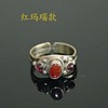 Onyx copper ethnic ring with crystal suitable for men and women, with gem, ethnic style