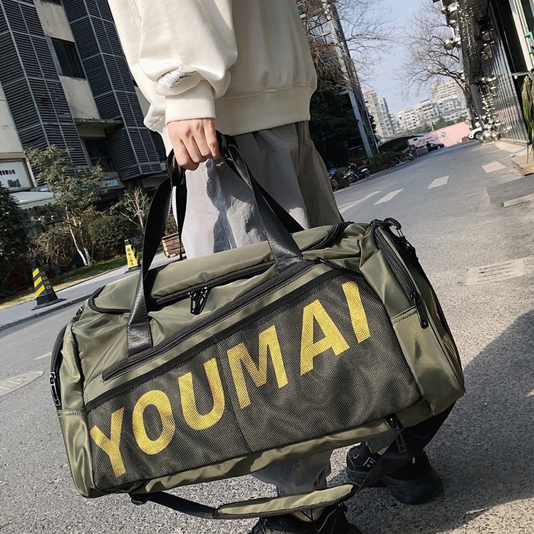 Short-distance Travel Bag Men's Large-capacity Travel Bag Portable Korean-style Luggage Bag Dry and Wet Separate Swimming Gym Bag