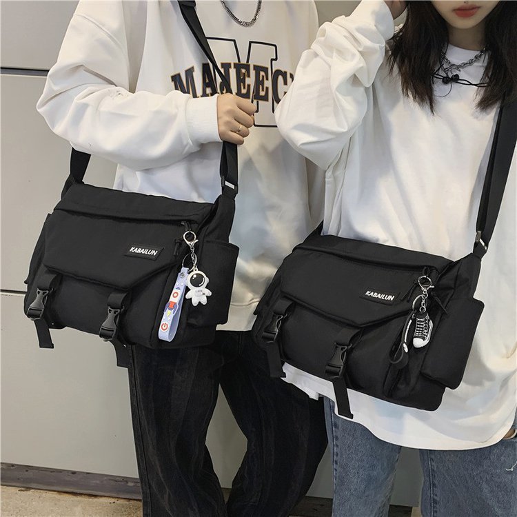 Men's Crossbody Bag, Ins Trendy Small Bag, Streetwear Casual Large Capacity, Lightweight Backpack for Students and Sports, Mailman Single Strap Bag