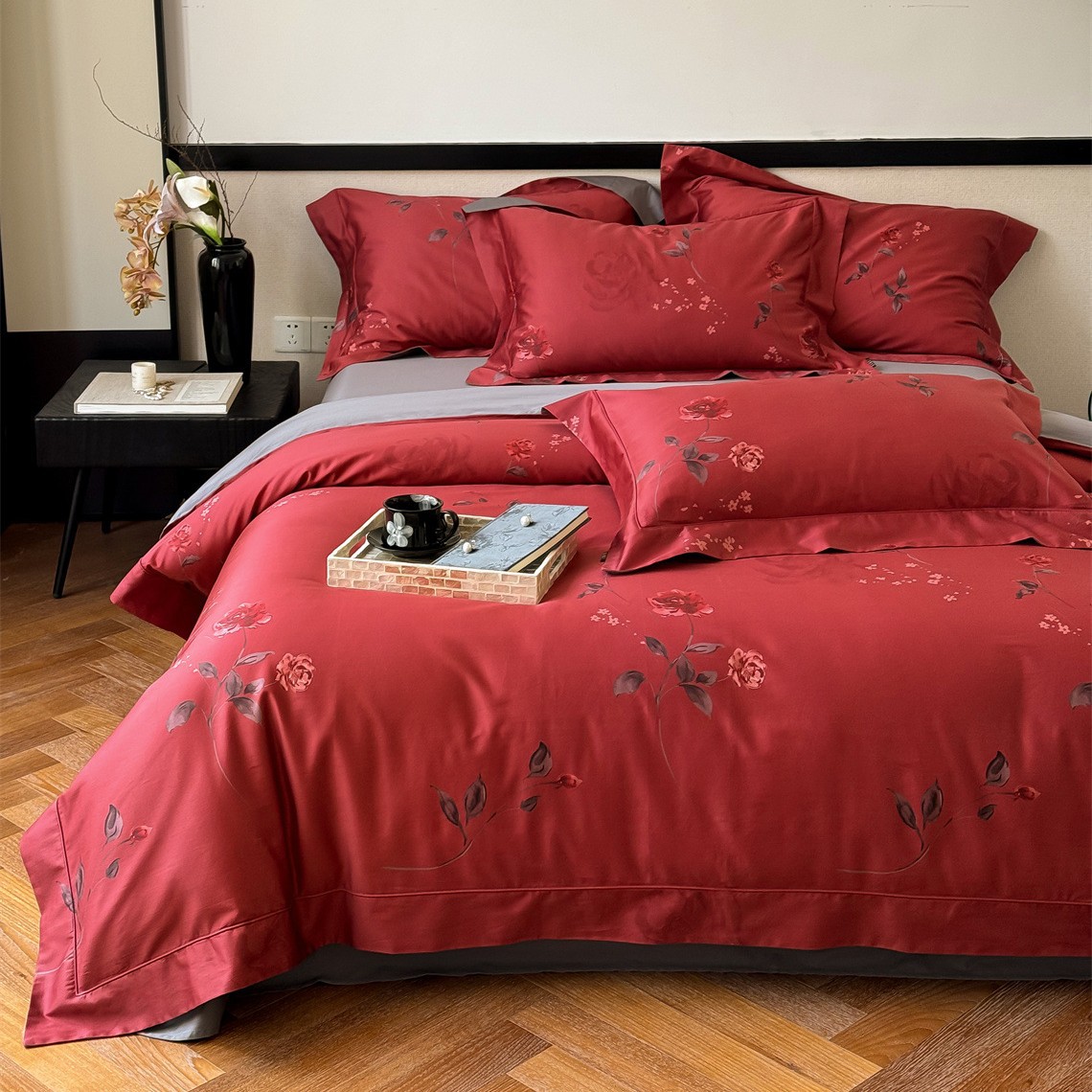 Casual Modern Style Digital Printing Super Soft Bedding Bedding Four Seasons Pure Cotton Long-Staple Cotton Four-Piece Home Textile Set Alina