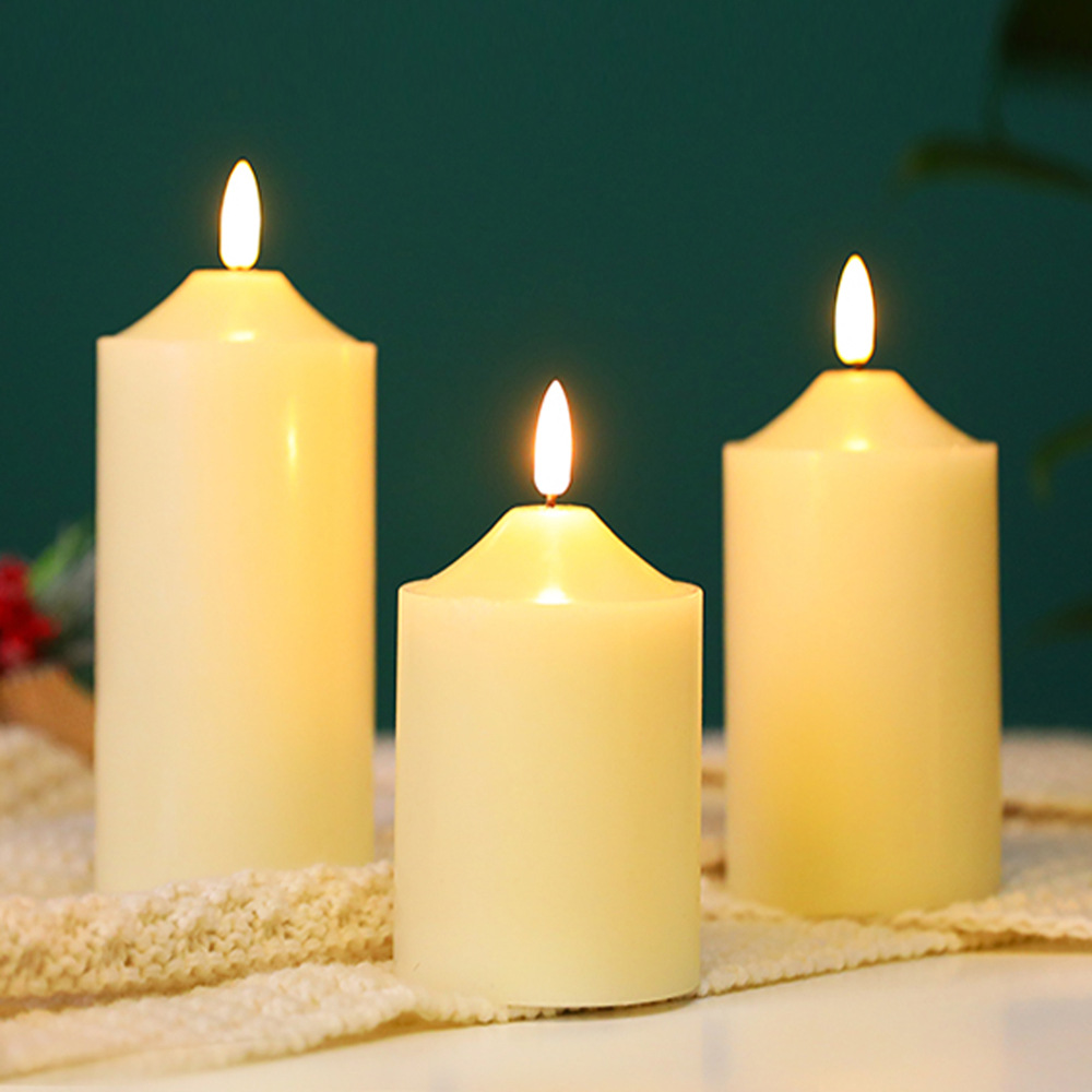 Simulación convexa vela electrónica Navidad ambiente diseño lámpara de vela fiesta de cumpleaños decoración del hogar lámpara LED