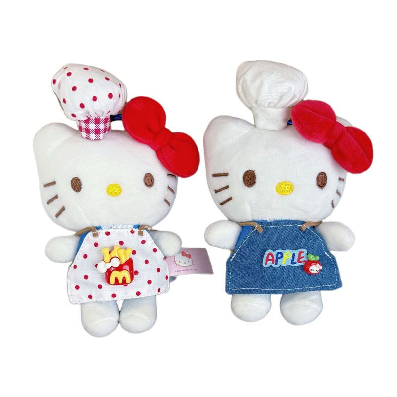 现货13/10厘米棉花娃娃围裙kitty猫玩偶公仔厨师围裙帽子迷你娃衣|undefined