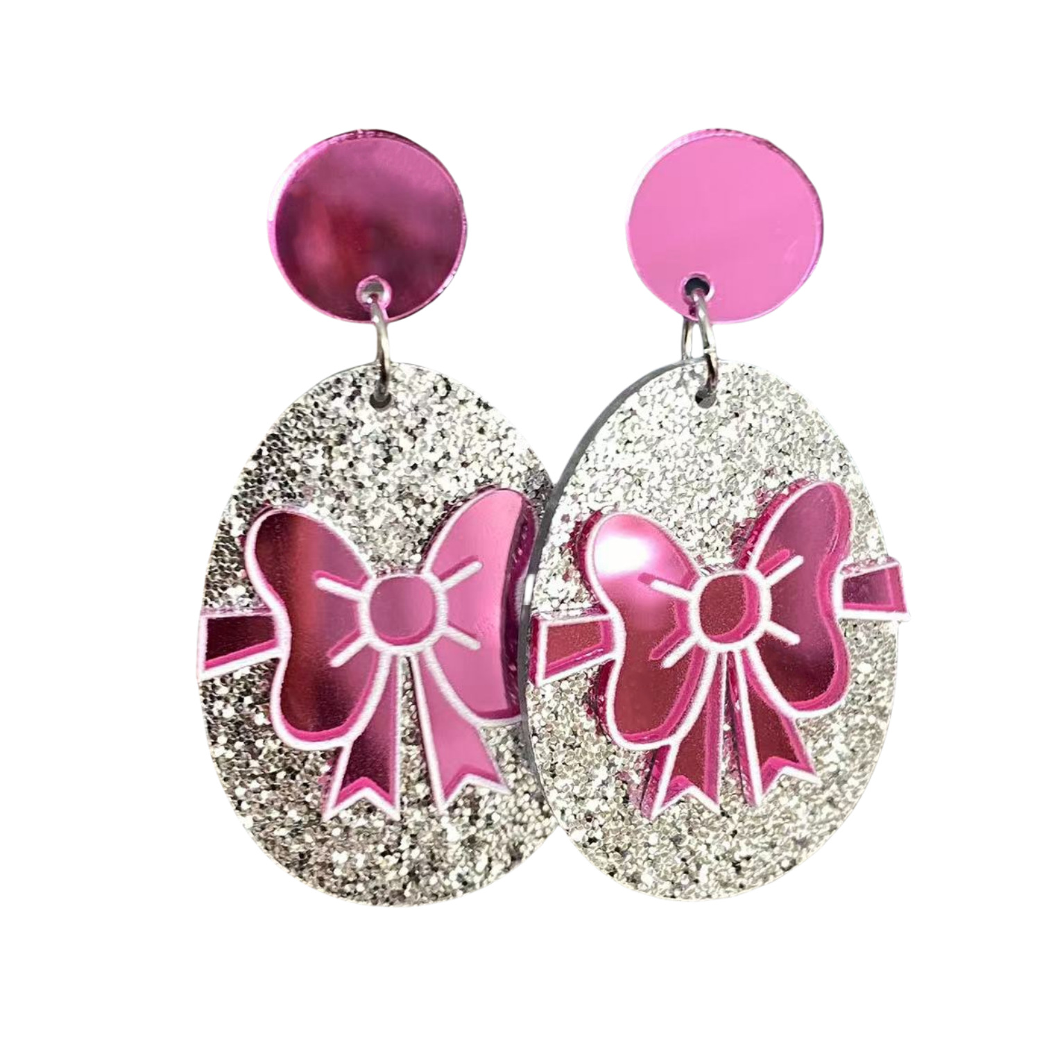 All Seasons Season Women's Gender 1 Pair Cute Sweet Bow Knot Printing Arylic Drop Earrings
