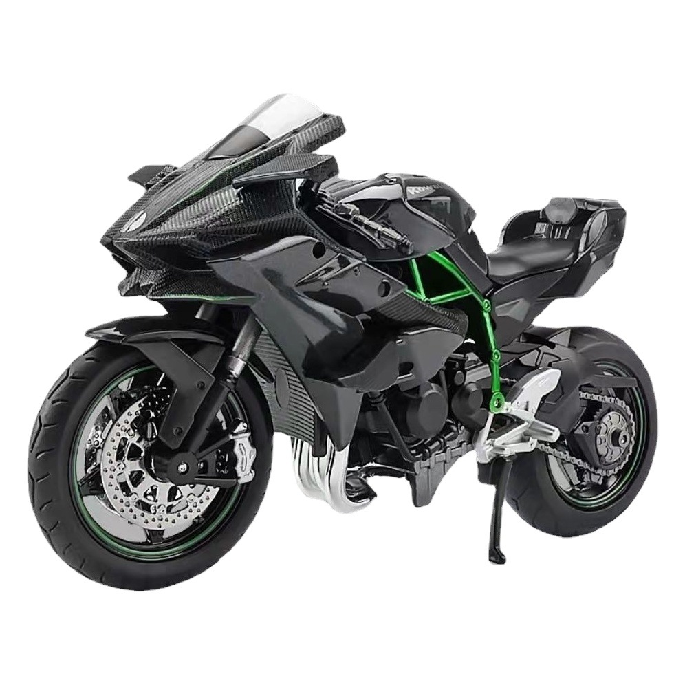 Huayi 1/12 Chuan H2R modelo de motocicleta de aleación de simulación modelo de motocicleta de juguete de deslizamiento de luz y sonido para niños