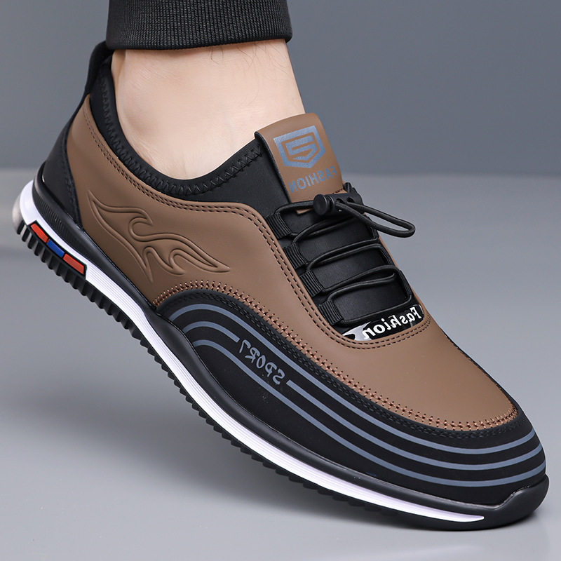 Giày nam sneaker lười thoáng khí đế mềm phong cách công sở — màu nâu, đen