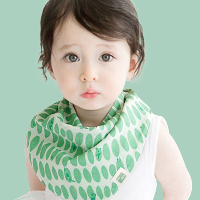 婴儿口水巾纯棉三角巾双层宝宝吸吮四季通用新生儿围脖式围嘴头巾|ms