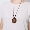 Wooden metal retro sweater, long pendant, necklace, suitable for import, cotton and linen