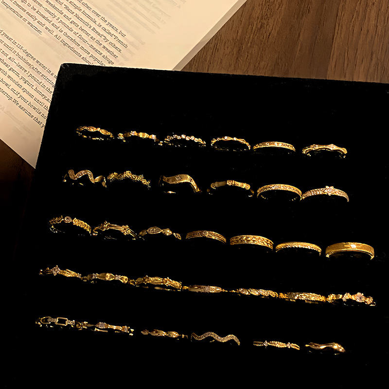 「Luminous Dance」Light French Slim Lines, Versatile Plain Ring Series, Daily Non-Flashy Index Finger Ring Accessories