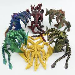 3Dプリントおもちゃキドラ三頭恐竜フィギュアオーナメント人気子供のおもちゃネット有名人の屋台と同じスタイル