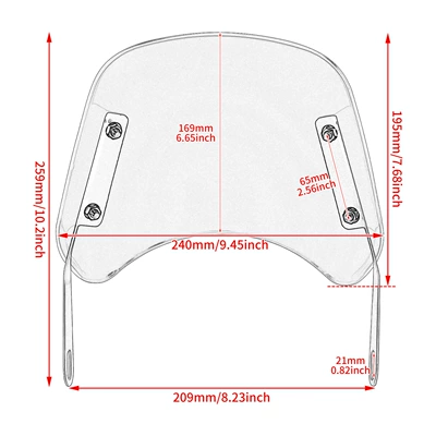 inch/9.45 inch windshield windshield — Motosiklet ləvazimatları və aksesuarları