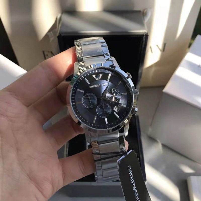 Manufacturer Wholesale Amara Pointer Ni Three-Eye Multi-Functional Business Quartz Watch Stainless Steel Belt Quartz Watch for Men