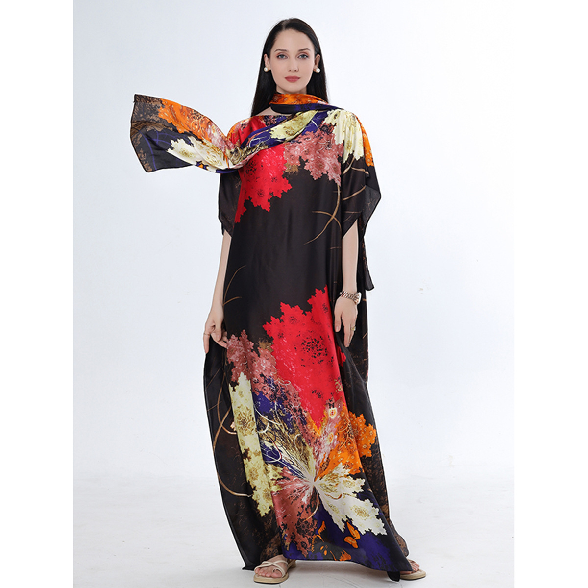 2025 primavera y verano nuevo Amazon venta rápida ropa malaya camisa de arena imitación seda brocado ropa de protección solar de vacaciones de playa