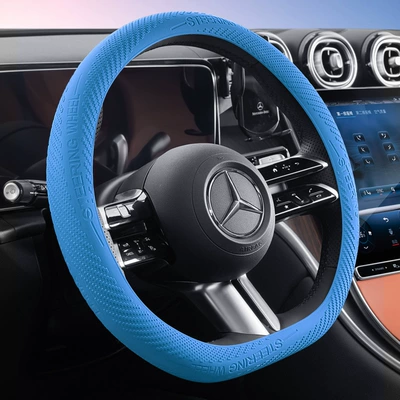 Universal for All Seasons, Steering wheel cover - liquid-silicone-steering-wheel-cover-blue-one-piece-33-42