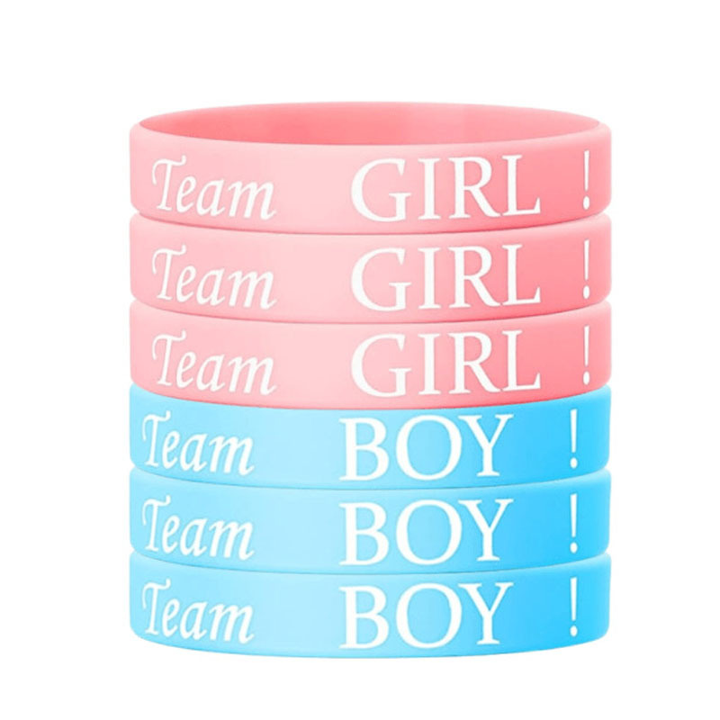 Europa y América caliente niño y niña revelar género pulsera de silicona Equipo chico chica pequeño regalo de fiesta bebé
