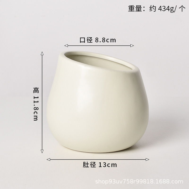 Pot de cerámica crema INS lujo ligero de alto nivel sensación de plantación de orquídeas mariposa simple orquídeas plantación de pot de porcelana blanca Dehua