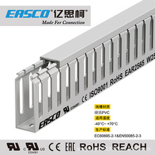 EASCO線槽PLC控制櫃粗齒PVC灰色絕緣低壓防火走線槽25mm寬*65mm高