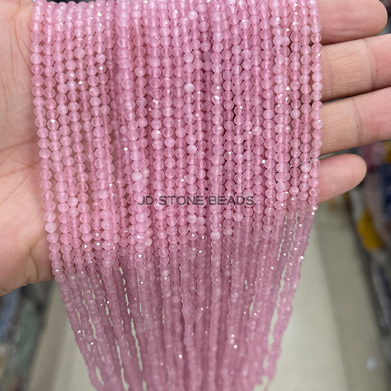 Cut the noodle pink cat eye stone